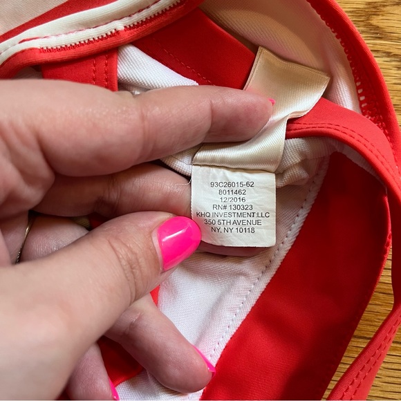 Kate Spade red and white striped swimsuit size 4 - Picture 4 of 6